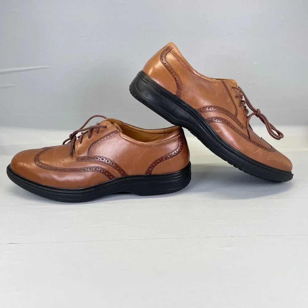 Dr. Comfort Wing Oxford Shoes Mens Size 12 XW Brown Leather Lace Up Diabetic
